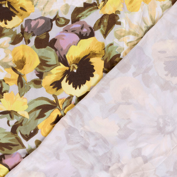 Viscose Satin fabric Flowers digital printed 