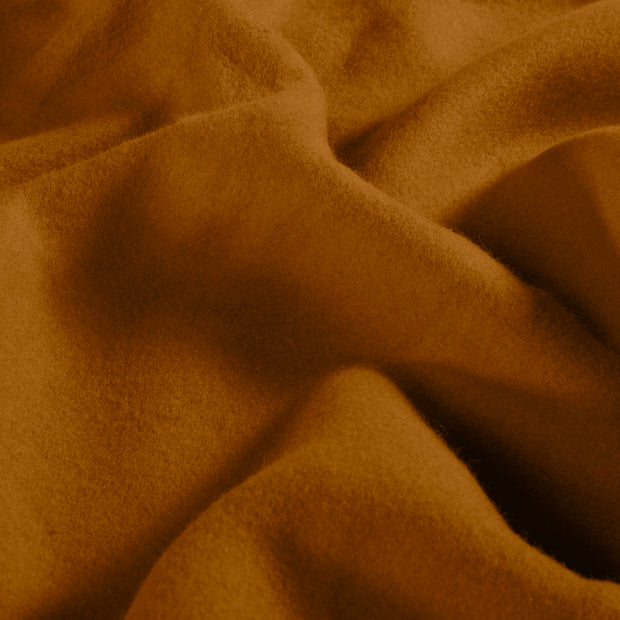 Katoen Fleece stof Effen Karamel