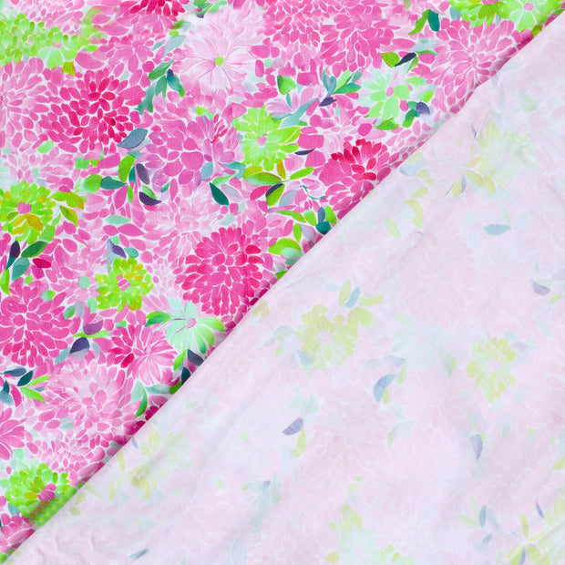 Viscose Satin fabric Flowers digital printed 