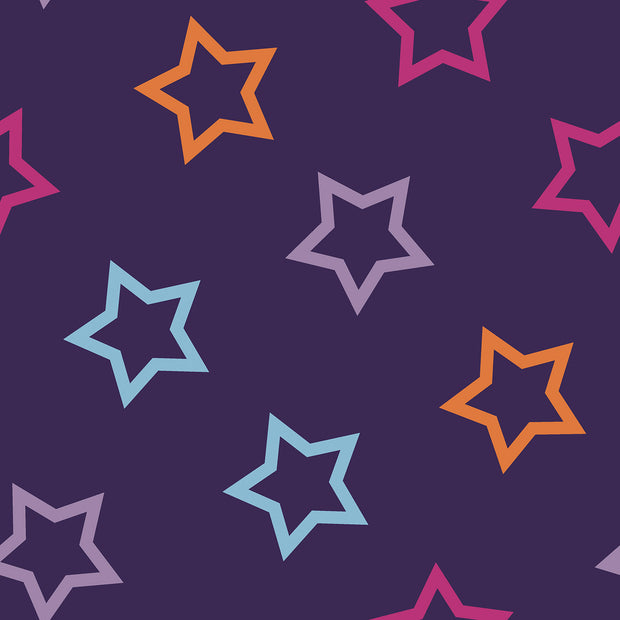 Softshell fabric Stars Purple
