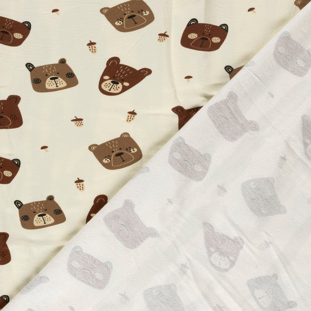 French Terry fabric Bears digital printed 
