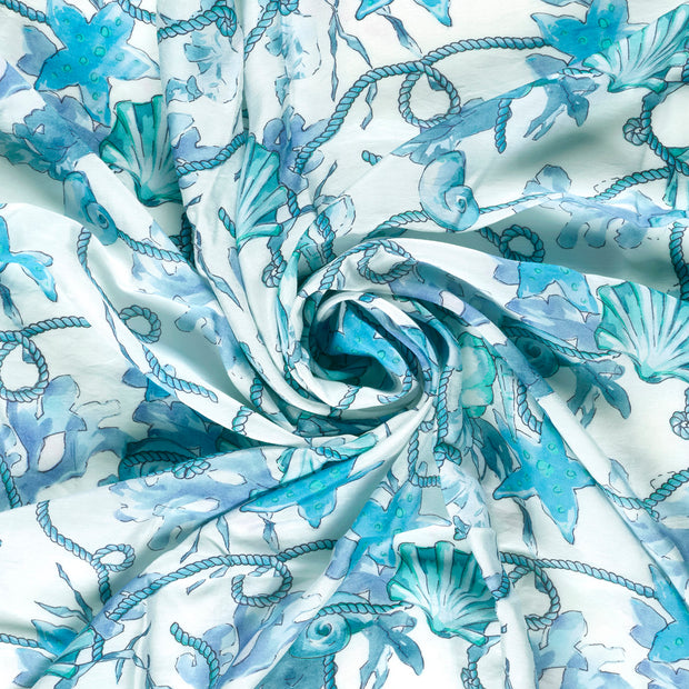  fabric Aqua printed 