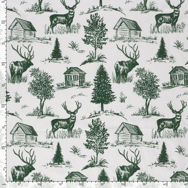 Jersey tissu cerfs Vert