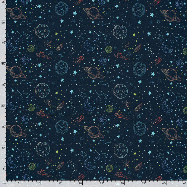 Felpa tela Universo Azul marino