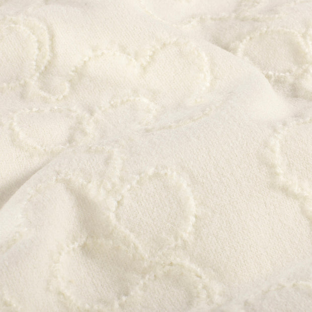 Heavy Knit fabrik Abstrakt Wollweiß