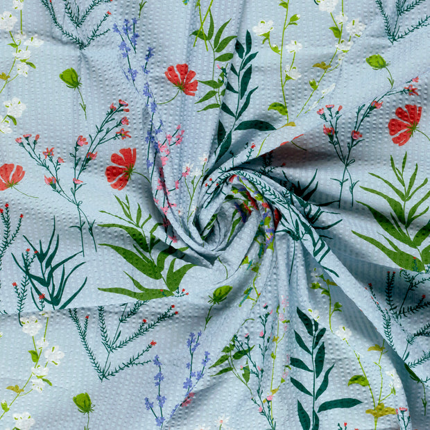  fabric Light Blue Seersucker 