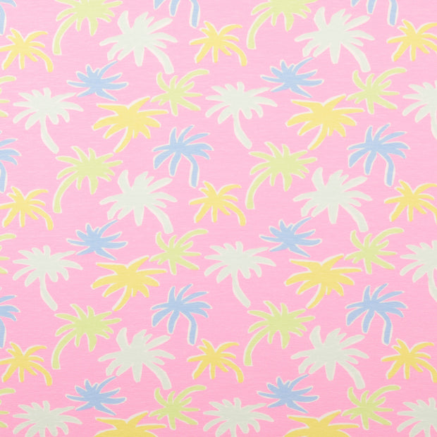 Jersey fabric Palmtrees Light Pink