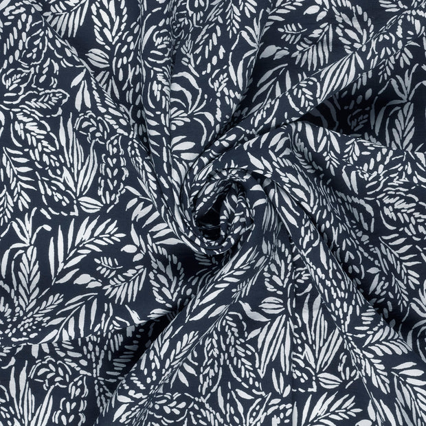 Viscose Nylon Crepe tela Azul marino estampado 