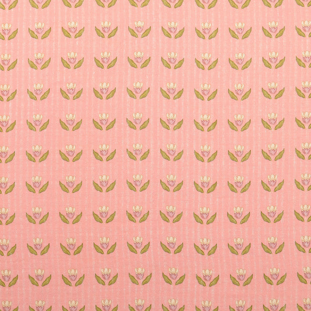 Algodón Popelina tela Flores Rosa claro