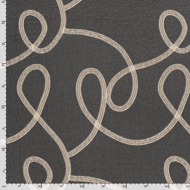Satin Jacquard fabrik Panther Dunkelgrau