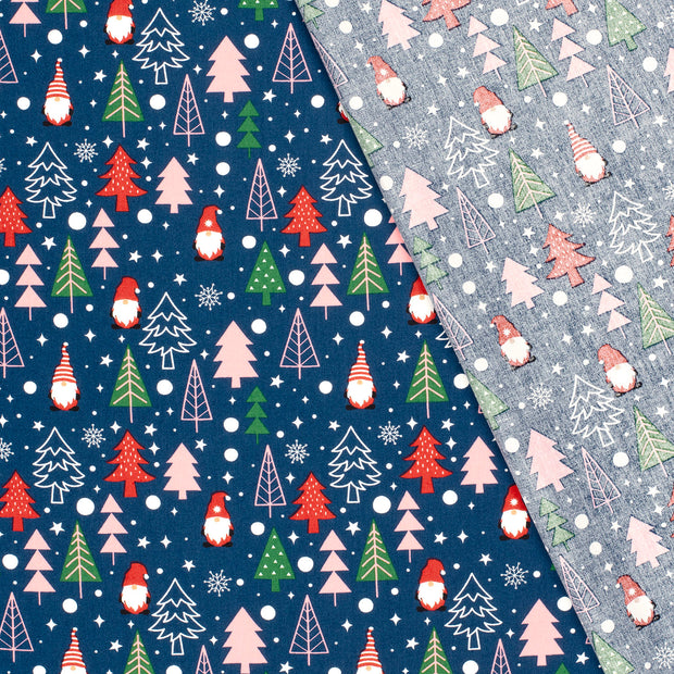 Algodón Popelina tela árboles de Navidad estampado 