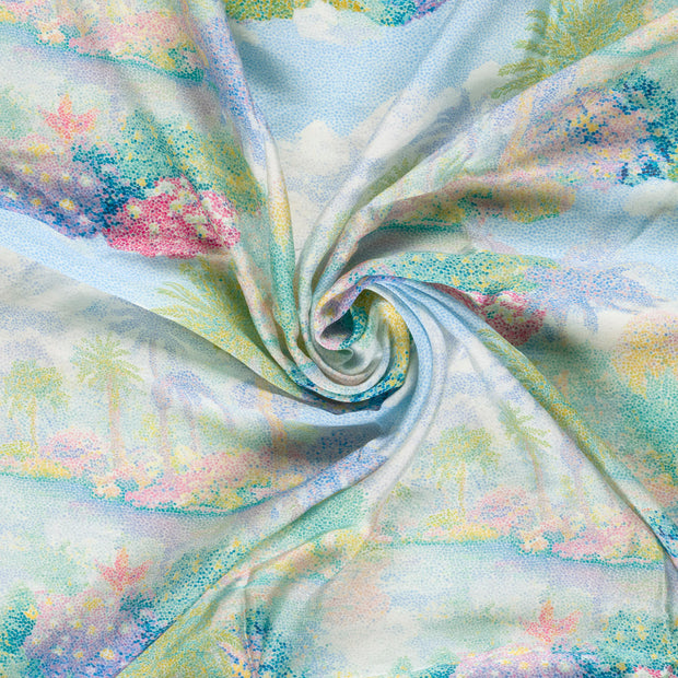  fabric Aqua printed 