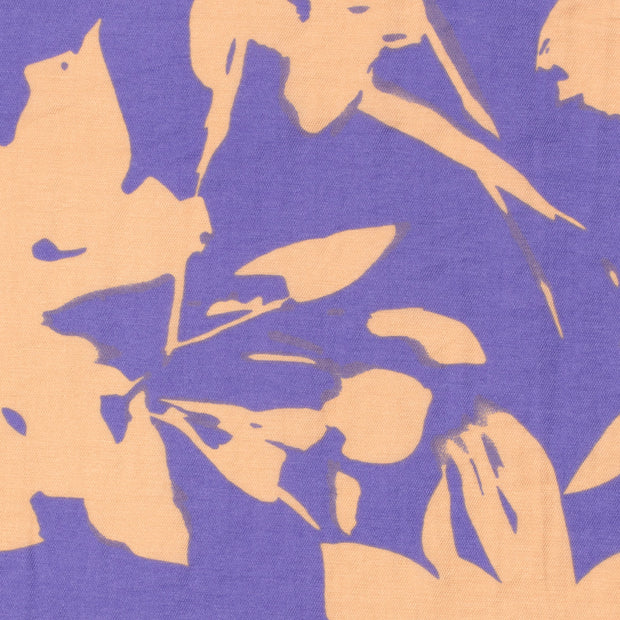 Viscose Nylon Twill fabric Leaves Purple