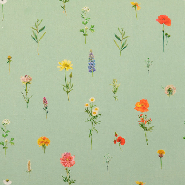 Fahnentuch fabrik Blumen Mint