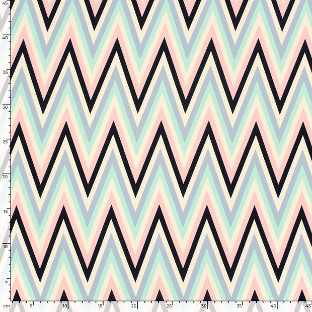 Twill Stretch tela Zigzag Azul claro