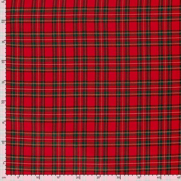 Gabardine Stretch fabrik Karo's Rot