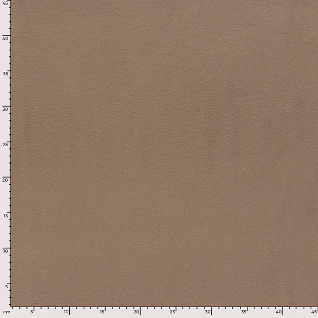 Polaire de Coton tissu Unicolore Marron taupe
