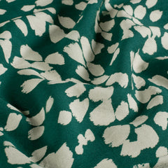 Viscose Nylon Crepe bedrukt Bloemen Petrol