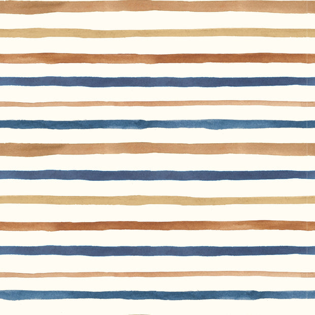 Cotton Jersey GOTS organic fabric Stripes Off White