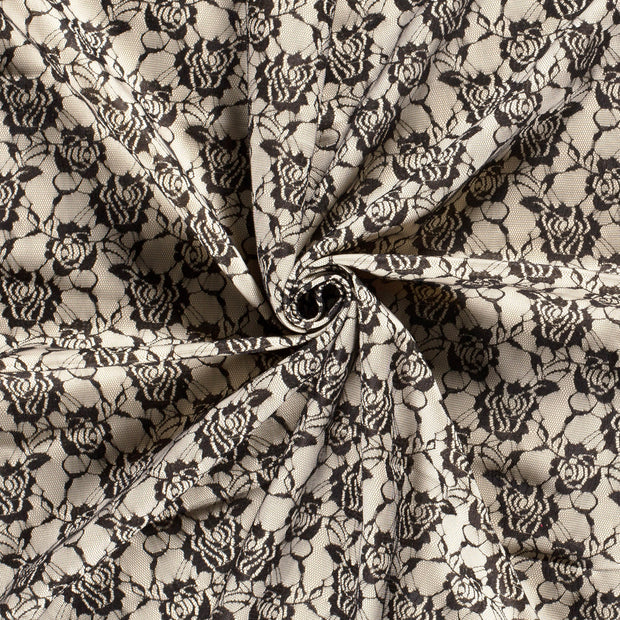 Milano tissu Blanc cassé floqué 