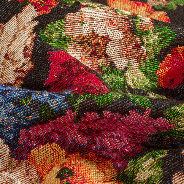 Jacquard fabrik Blumen Schwarz