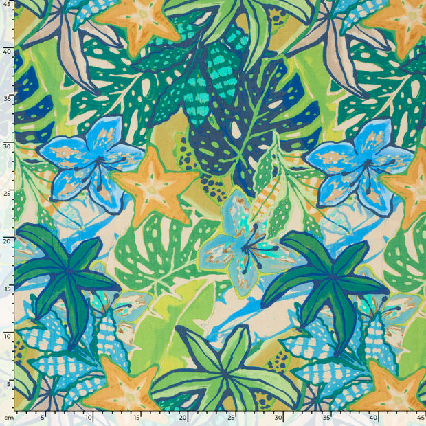  fabric Flowers Green