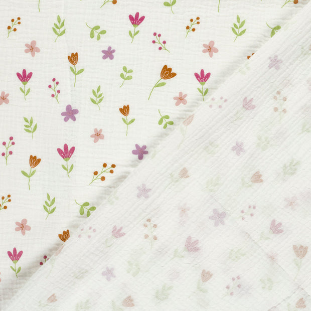 Muslin fabric Flowers printed 