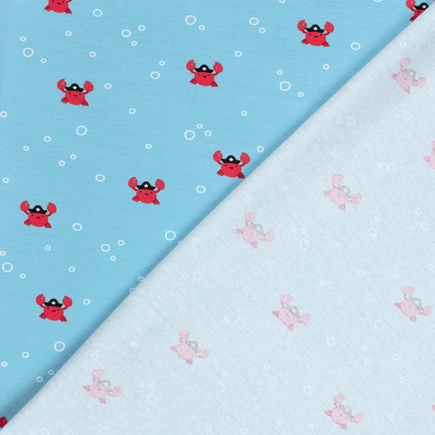 Cotton Jersey fabric Crabs printed 