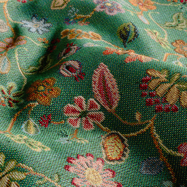 Gobelin fabric Flowers Turquoise