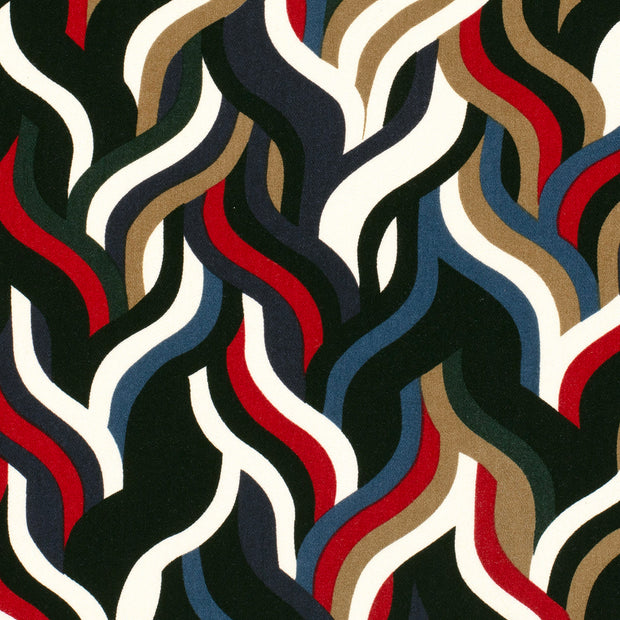 Viscose Twill fabric Abstract Steel Blue