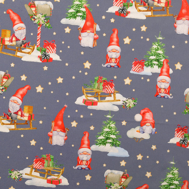Algodón Popelina tela Navidad Azul bebé