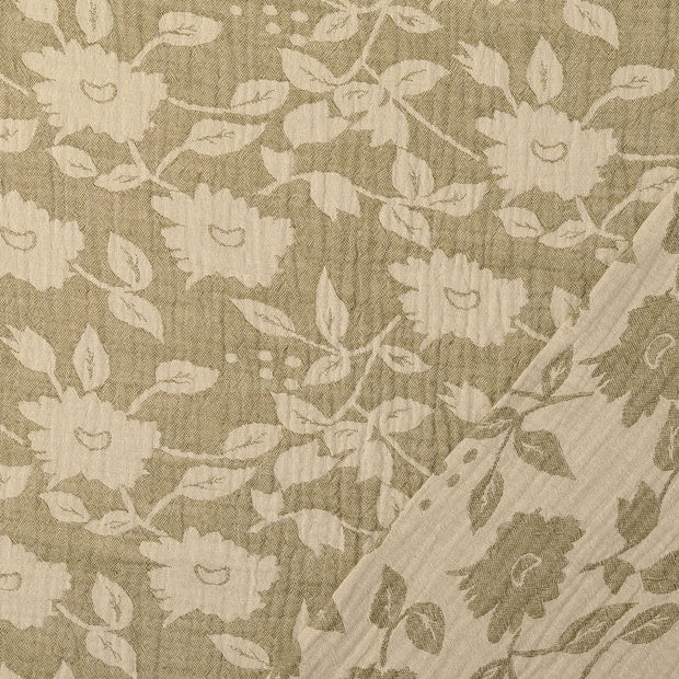 Double gaze tissu Vert jacquard 
