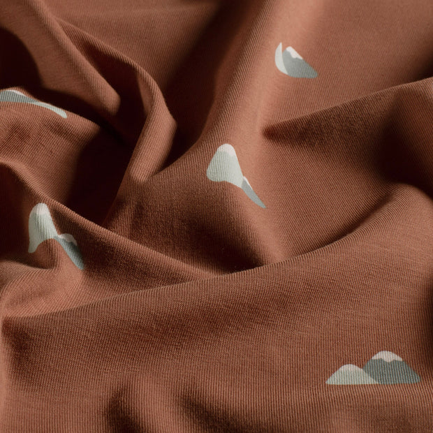 Jersey fabric Mountains Old Pink