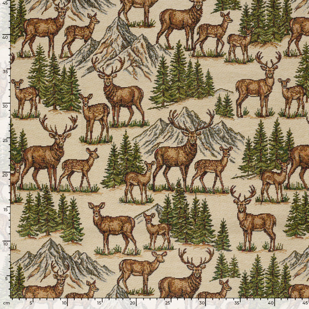 Gobelin stof Herten Beige