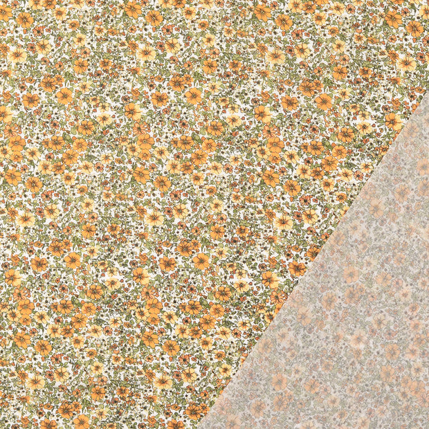 Voile fabric Orange digital printed 