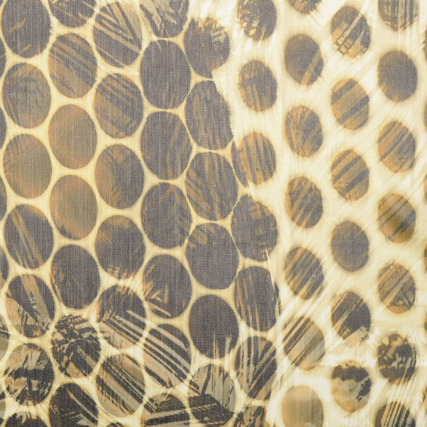 Viscose Satin fabric Dots Beige