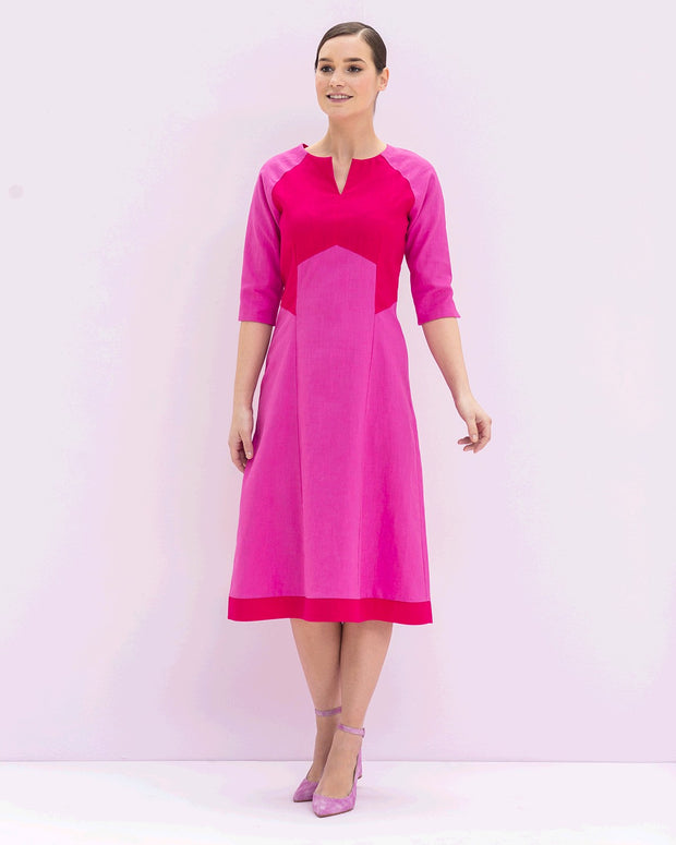 Linen fabric Unicolour Fuchsia