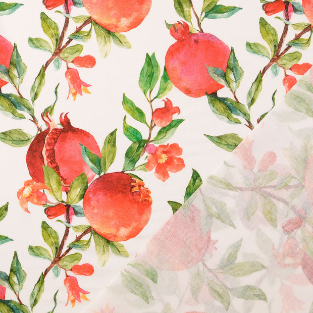 Cretonne fabric White digital printed 
