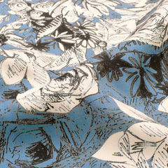 Twill digital printed Flowers Indigo