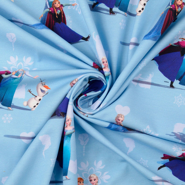Cotton Jersey fabric Sky Blue digital printed 