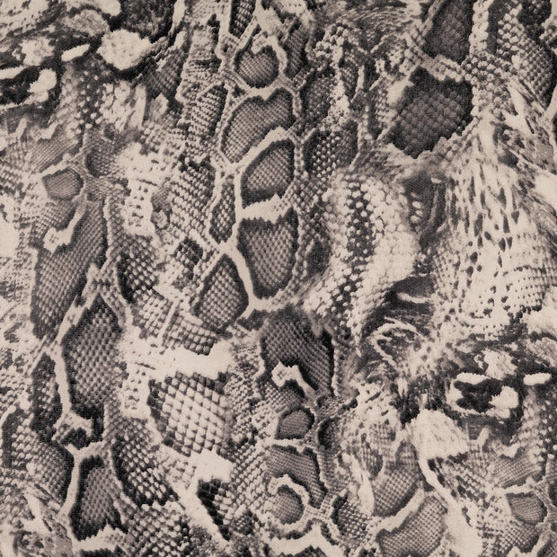Viscose Satin fabric Animals Grey