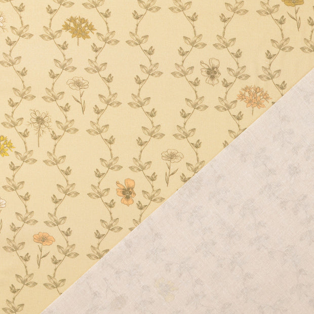 Cretonne fabric Beige digital printed 