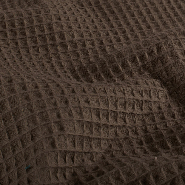 Waffle piqué fabric Unicolour Brown