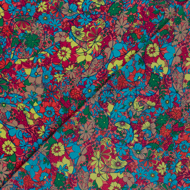 Polyester Bubble tissu fleurs imprimé 