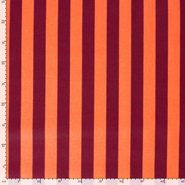 Panama fabric Stripes Bordeaux