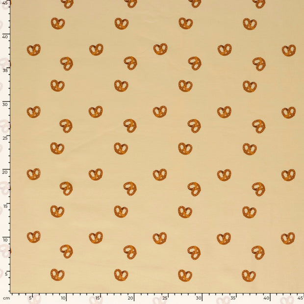 Jersey fabric Abstract Beige