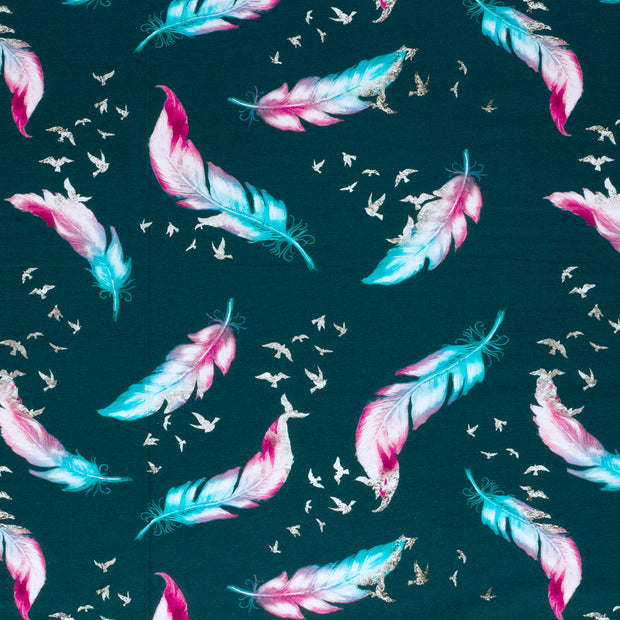 Jersey tissu Bleu Canard doux 