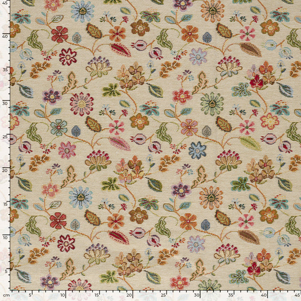 Gobelin fabric Flowers Beige