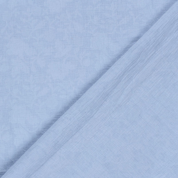 Coton Lin en Chaine et Trame tissu Feuilles brodé 