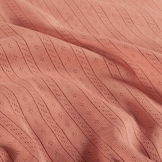 Pointelle tissu Unicolore Coral